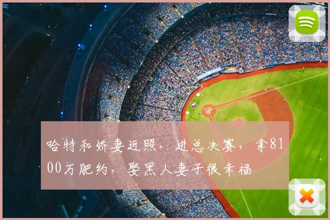 哈特和娇妻近照，进总决赛，拿8100万肥约，娶黑人妻子很幸福